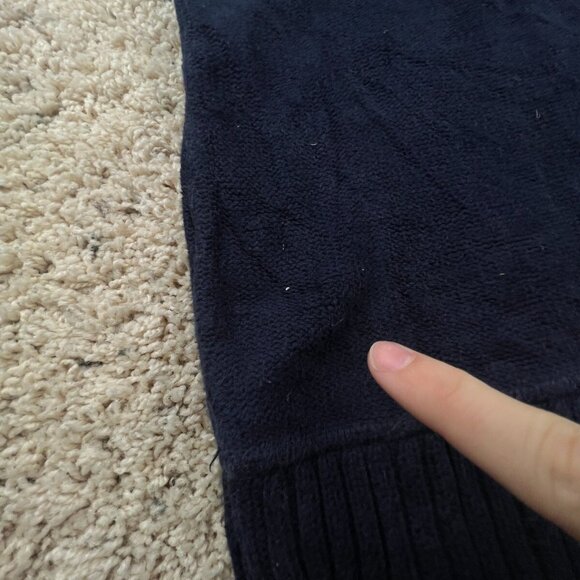 Lauren Ralph Lauren Women’s Sweater Medium Blue Full Zip Cotton Turtleneck Knit - Picture 15 of 16